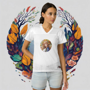 Bounty of the Seasons: A Celebration in Collage Women's Football Jersey