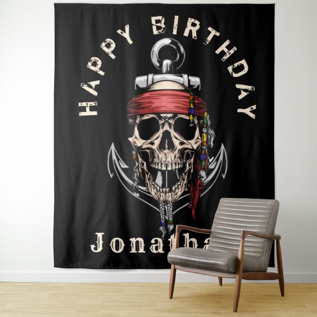 Bounty Pirate Skull Ghost Ship Backdrop (In Situ)