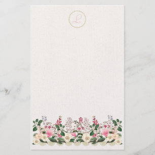 Bountyful Garden Elegant Monogram Stationery