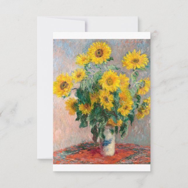 Bouqet of Sunflowers by Claude Monet Thank You Card (Front)