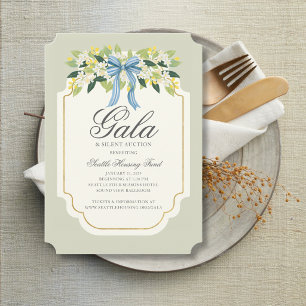Bouquet and Bow Gala or Party, custom color Invitation