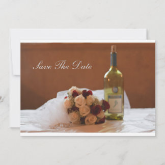 Bouquet and Wine wedding invitation