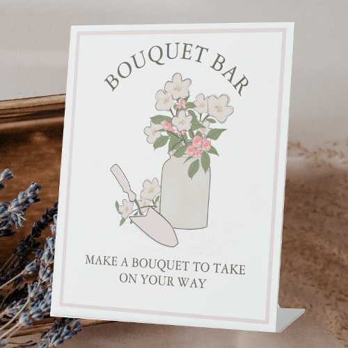 Bouquet Bar Build Your Own Flowers Make and Take Pedestal Sign
