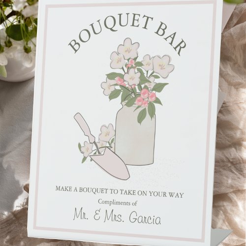 Bouquet Bar Build Your Own Flowers Wedding Pedestal Sign