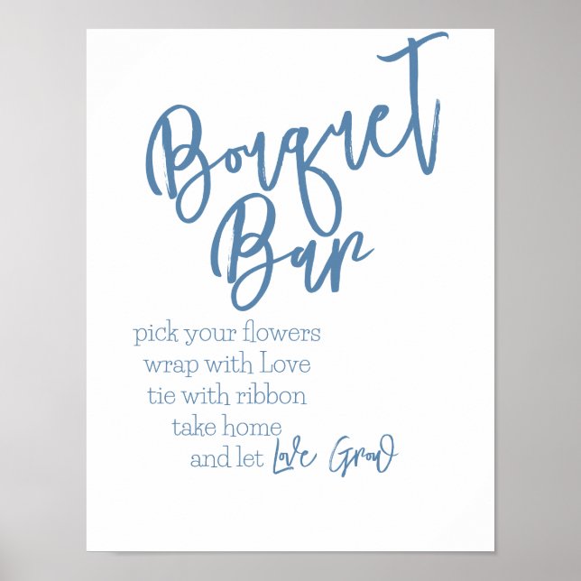 Bouquet Bar Dusty Blue Poster (Front)