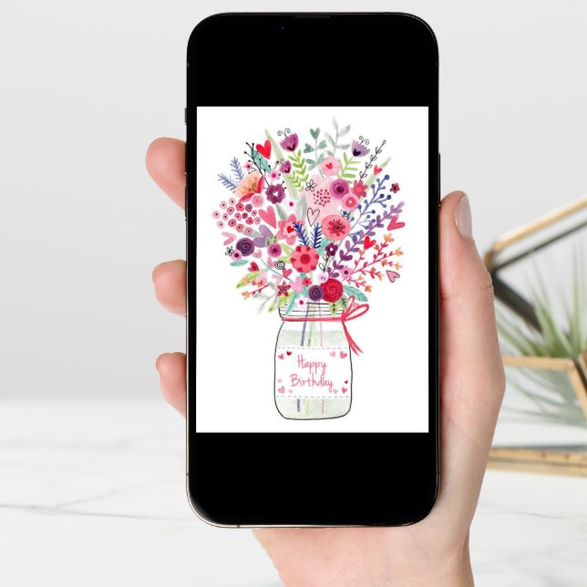 Bouquet Birthday Card (Front Digital)