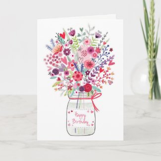 Bouquet Birthday Card