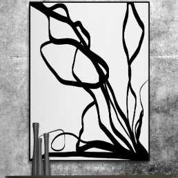 Bouquet Blanc: Abstract White &amp; Black Gallery Wrap