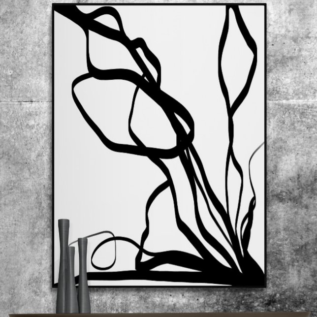 Bouquet Blanc: Abstract White & Black Gallery Wrap (Creator Uploaded)