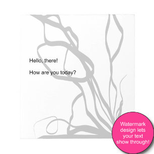 Bouquet Blanc: Abstract White & Black Notepad