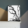 Bouquet Blanc: Abstract White & Black Plaque