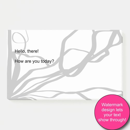 Bouquet Blanc Abstract White  Black Post_it Notes