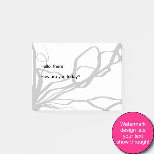 Bouquet Blanc Abstract White  Black Post_it Notes