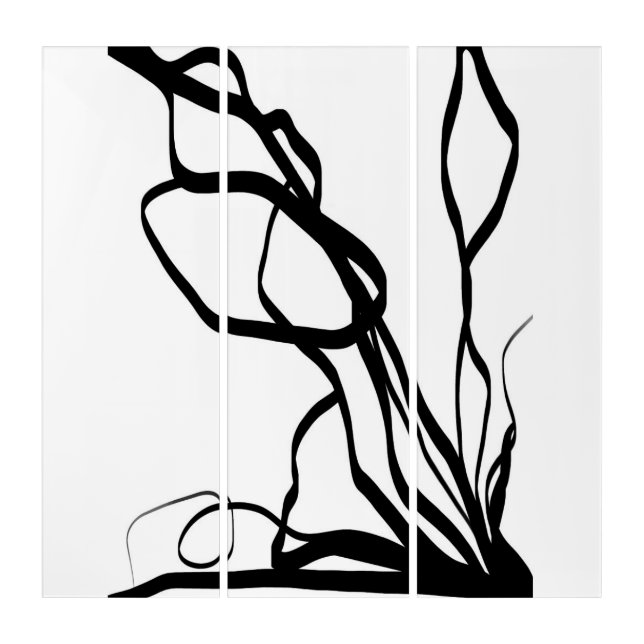 Bouquet Blanc: Abstract White & Black Triptych (Front)