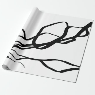 Bouquet Blanc: Abstract White & Black Wrapping Paper