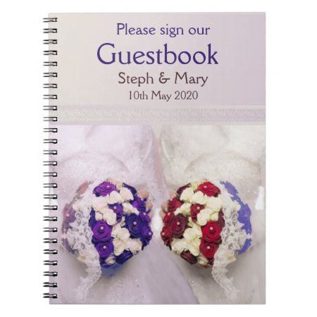 Bouquet Brides Guestbook For A Lesbian Wedding Notebook