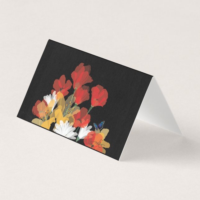 Bouquet de Fluers et Noir Notecard (Front)