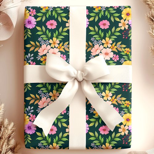 Bouquet Flower Floral Girly Elegant Wrapping Paper