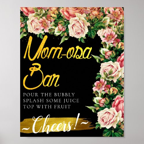 Bouquet Flowers Elegant Mimosa Bar Sign