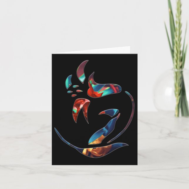 Bouquet Flowers Five Sticker  Card (Front)