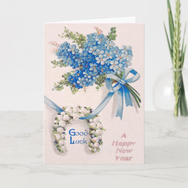 Bouquet Forget-Me-Nots Lily Of The Valley Card (Front)
