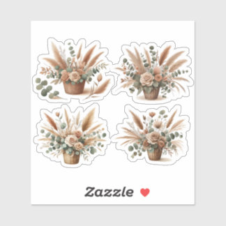 Bouquet in a boho-style basket sticker