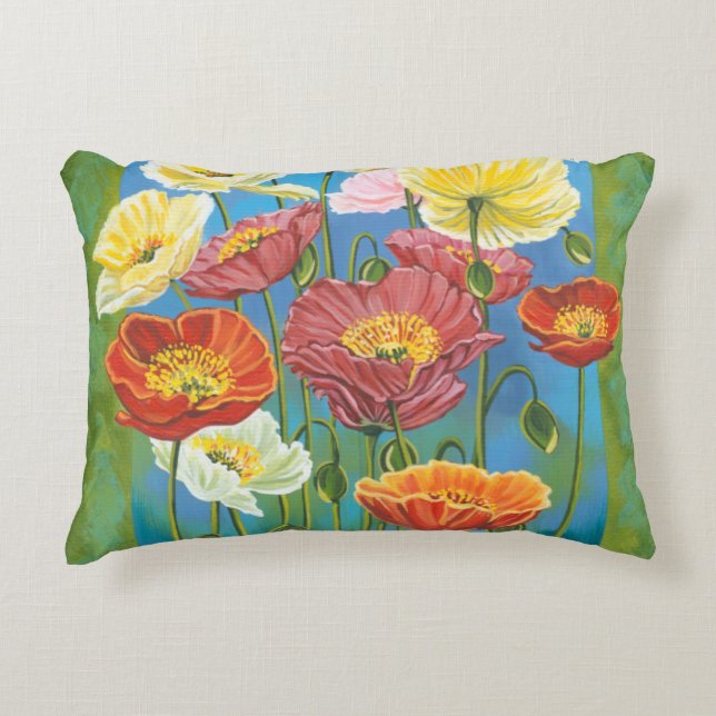 Bouquet in Border I Accent Pillow (Front)