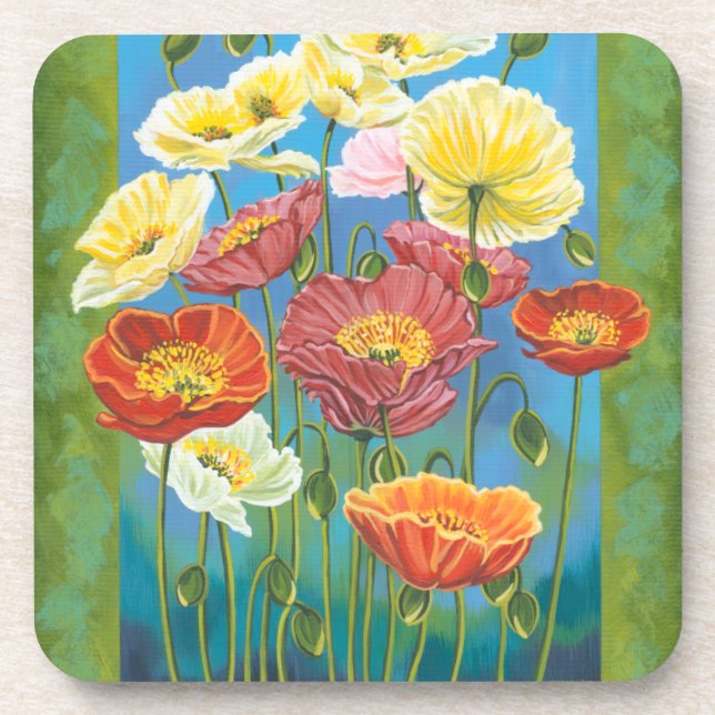Bouquet in Border I Beverage Coaster (Front)