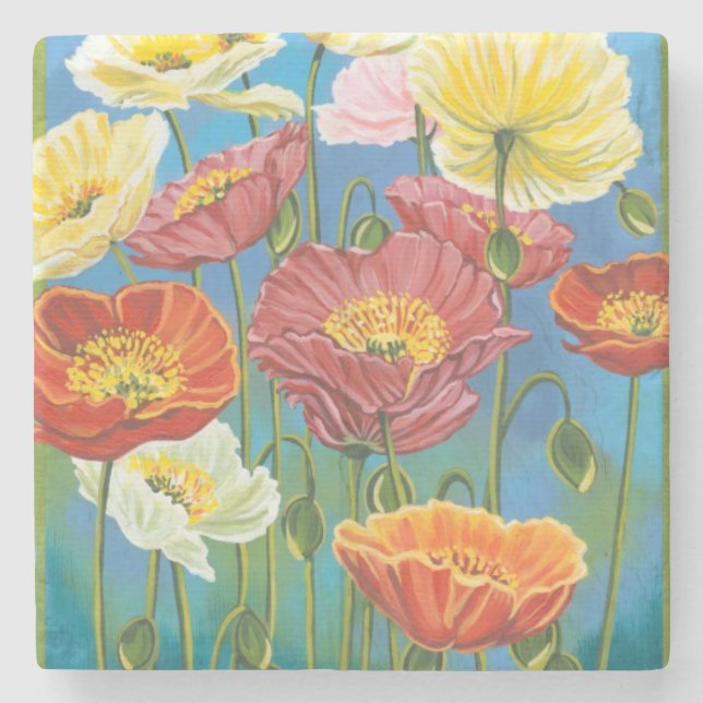 Bouquet in Border I Stone Coaster (Front)