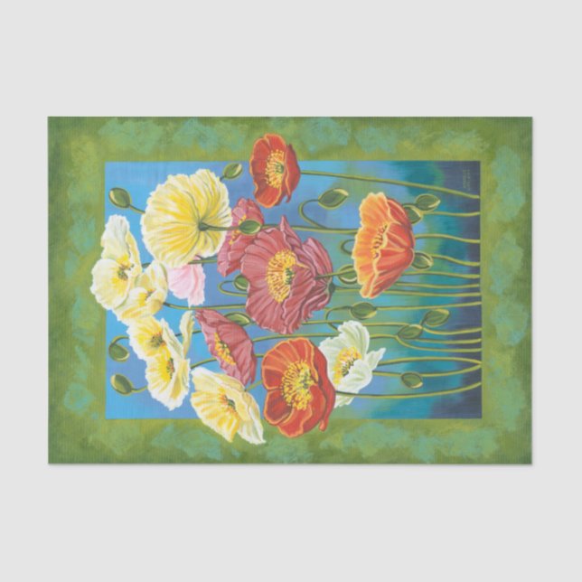 Bouquet in Border I Tissue Paper (Front)