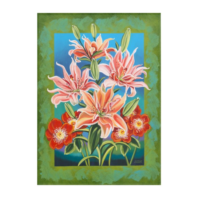 Bouquet in Border II Acrylic Print (Front)