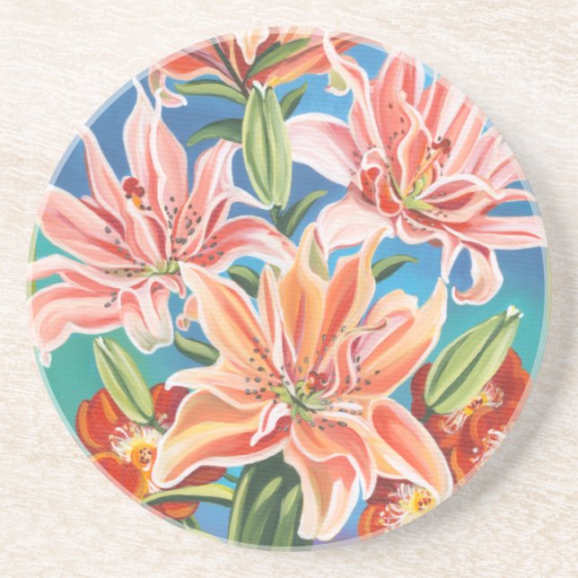 Bouquet in Border II Drink Coaster (Front)
