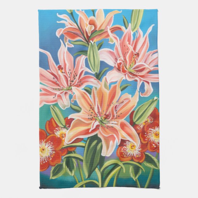 Bouquet in Border II Kitchen Towel (Vertical)