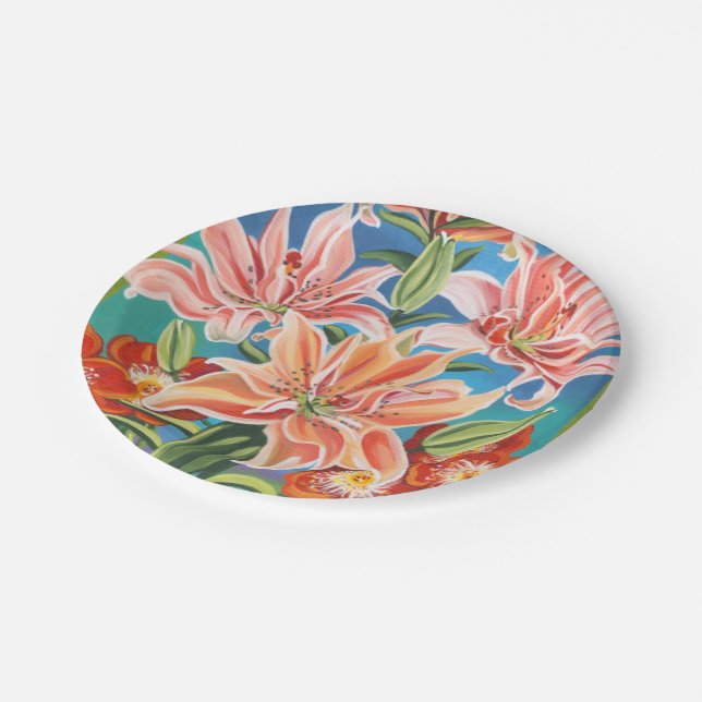 Bouquet in Border II Paper Plates (Angled)