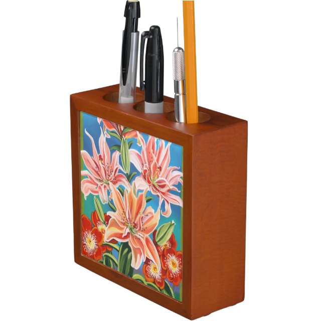 Bouquet in Border II Pencil Holder (In Situ)