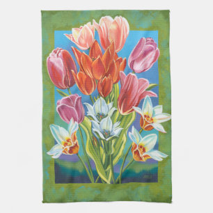 Bouquet in Border III Kitchen Towel