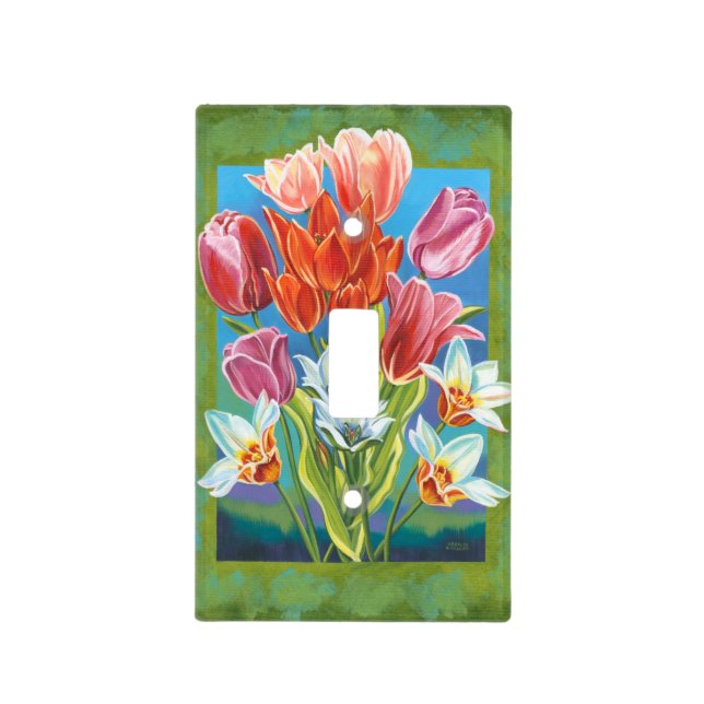 Bouquet in Border III Light Switch Cover (Front)