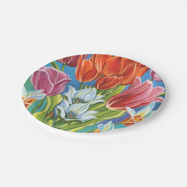 Bouquet in Border III Paper Plates (Angled)