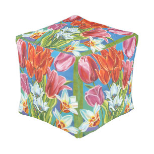 Bouquet in Border III Pouf