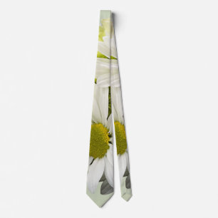 Bouquet in Shades of White and Yellow Neck Tie