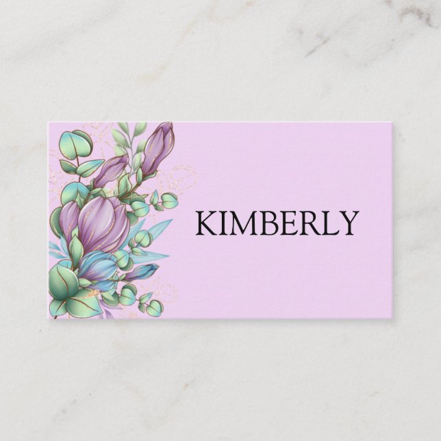 Bouquet Leaves Flower Business Card (Front)