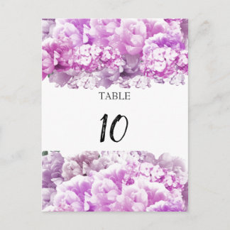 Bouquet Monochrome Pink Table Seating Number Card