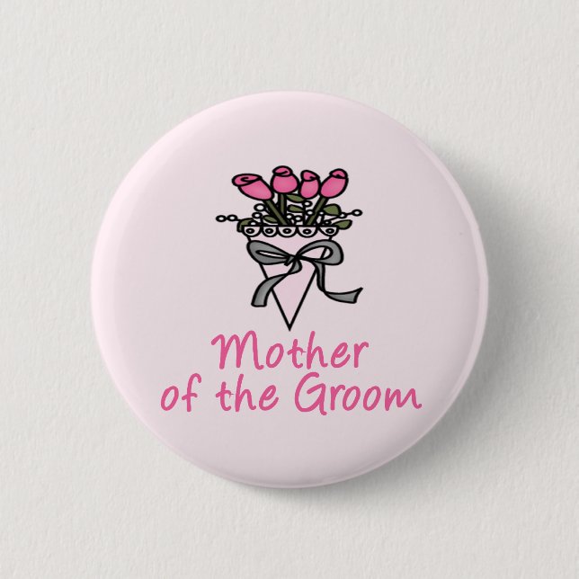 Bouquet Mother of the Groom Pinback Button (Front)