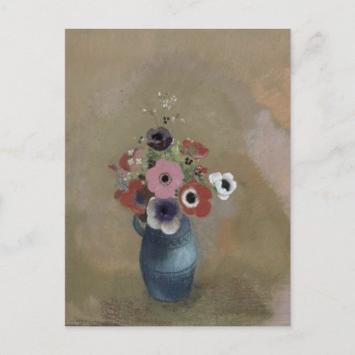 Bouquet of anemones postcard
