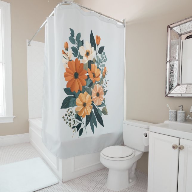 Bouquet of Autumn Flowers Shower Curtain (In Situ)