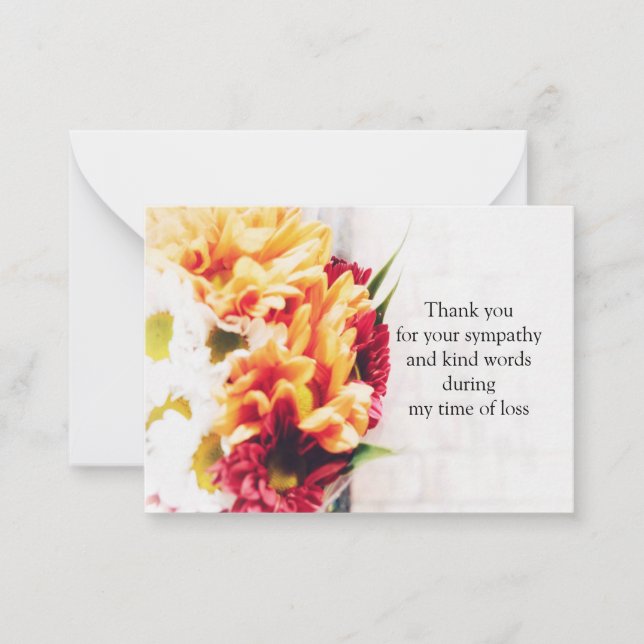 Bouquet of Beautiful Flowers Thank You Card (Front)