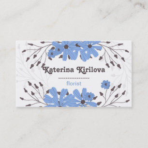 Bouquet of Blue flowers and flower buds Business Card