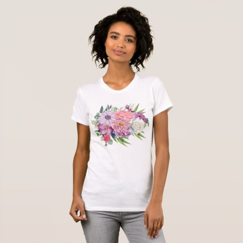 Bouquet of bright flowers T_Shirt