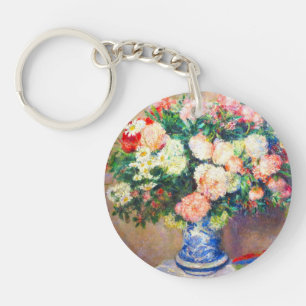 Bouquet of Chrysanthemums and a Japanese Fan Keychain