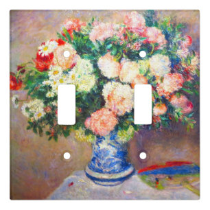 Bouquet of Chrysanthemums and a Japanese Fan Light Switch Cover